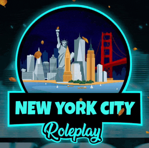 a logo for new york city roleplay with the statue of liberty
