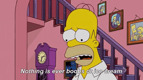 homer simpson from the simpsons says nothing is ever boobs or ice cream