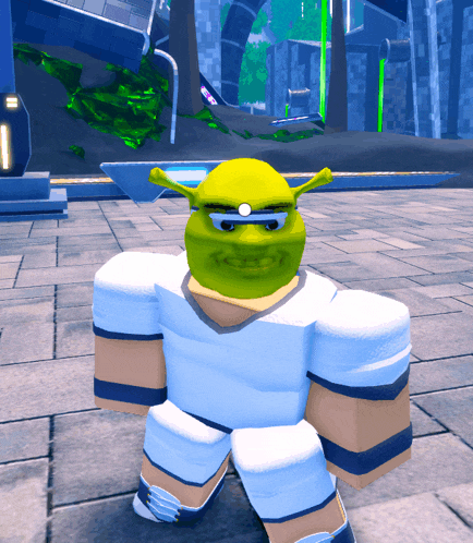 shrek is wearing sunglasses and a white shirt in this video game