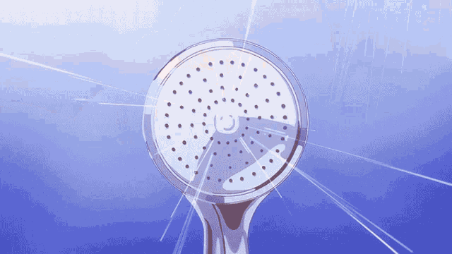 a close up of a shower head with holes in it