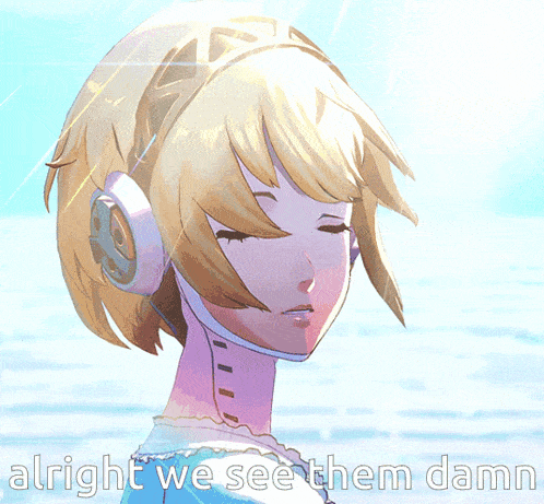 a picture of a girl with headphones and the words alright we see them damn on the bottom