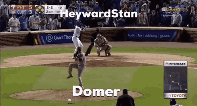 a baseball game between the cubs and phillies is being played