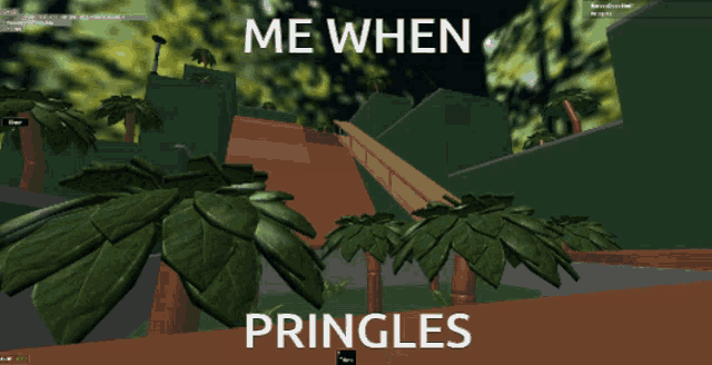 a video game scene with the words me when pringles