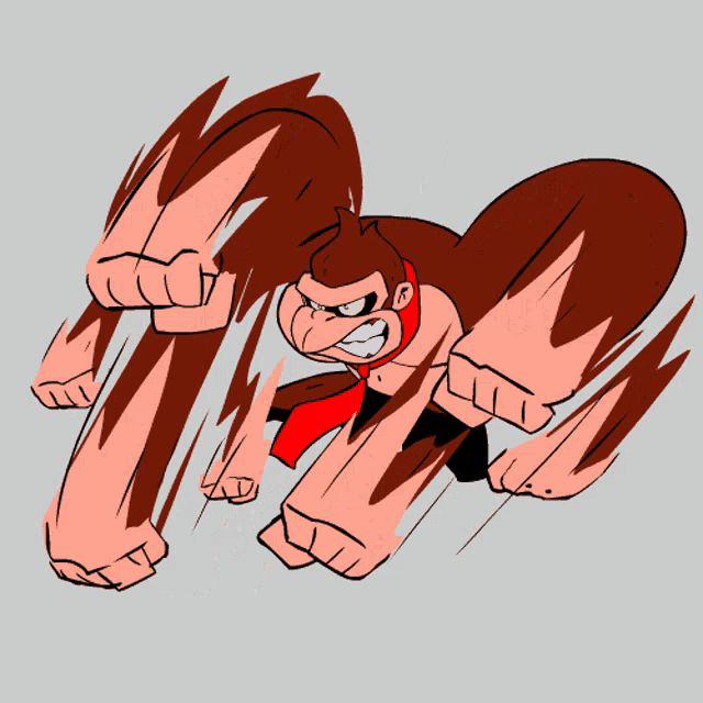 a cartoon drawing of a monkey with a red tie