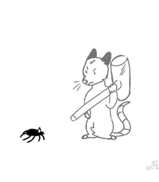 a black and white drawing of a cat standing on a rock with the word bam written on it