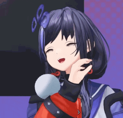 a close up of a 3d anime girl with black hair and a red hat