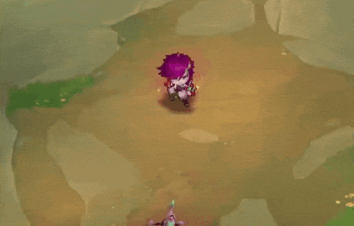 a cartoon character is flying through the air with a fireball behind her