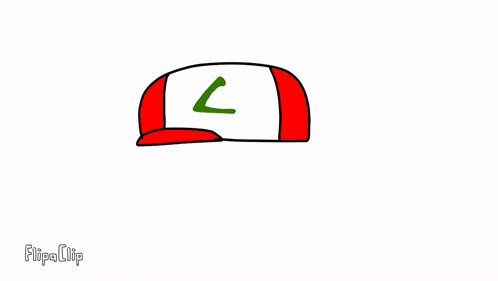 a cartoon drawing of a green circle and a red hat with the word flipa clip on the bottom right