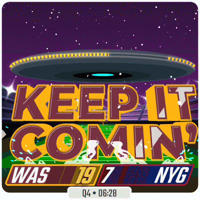 a poster that says keep it comin ' was 197 nyg