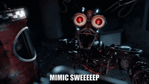 mimic sweeeeep is written in white on a black background