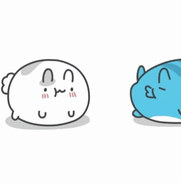 a cartoon drawing of a cat and a blue whale