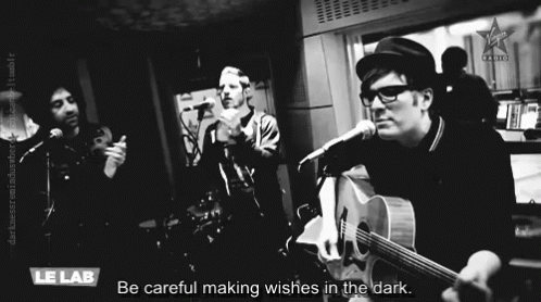 Be Careful Making Wishes In The Dark GIF - Be Careful Making Wishes In The Dark Singing Guitar GIFs