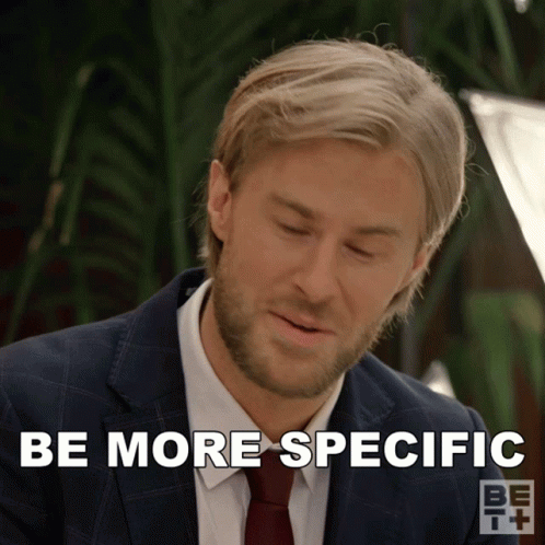 Be More Specific Joshua Lang GIF - Be More Specific Joshua Lang Sacrifice GIFs