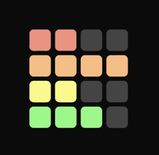 a grid of squares with a red square in the center