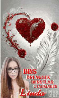 a picture of a woman with glasses and the name linda on the bottom
