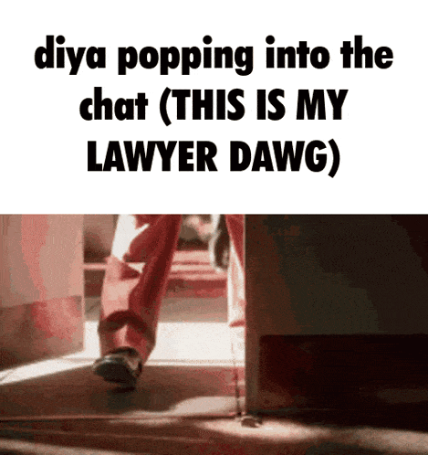 a picture of a person walking with the caption " diya popping into the chat "