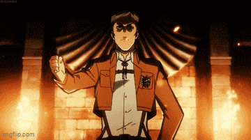 a man in a brown jacket is standing in front of a brick wall .