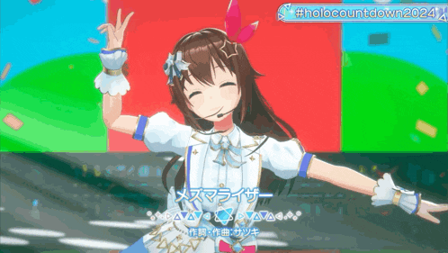 a video of a girl with the words halocountdown2024 on the bottom right