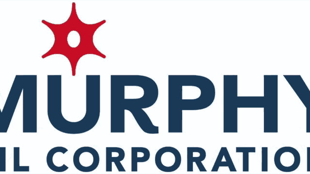 a logo for murphy oil corporation with a red star on top