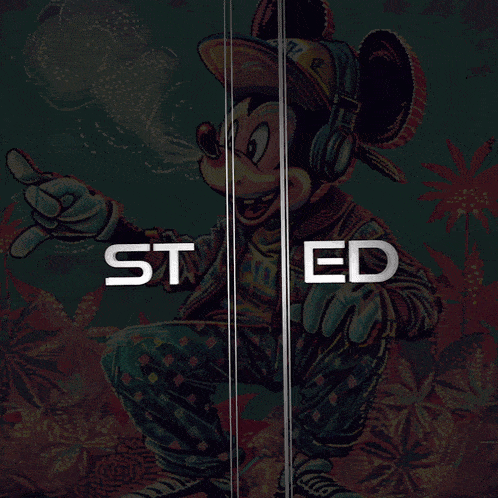 a pixelated image of mickey mouse with the word ick y below it