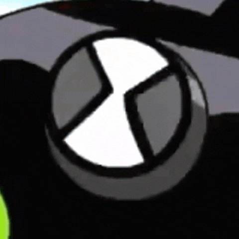a close up of a cartoon character 's eye with a red light shining on it .