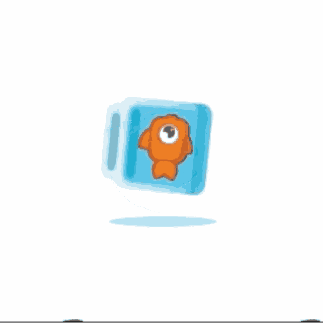 a cartoon illustration of a fish in a container