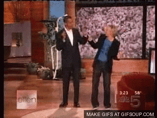 a man and a woman are dancing on a television show