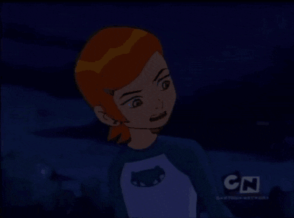 a cartoon of a person holding a blue object with the cn logo in the corner