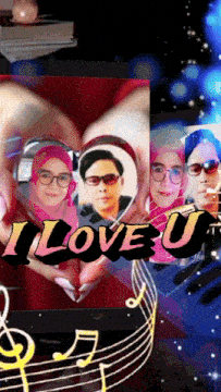 a collage of pictures with the words " i love u " in the middle