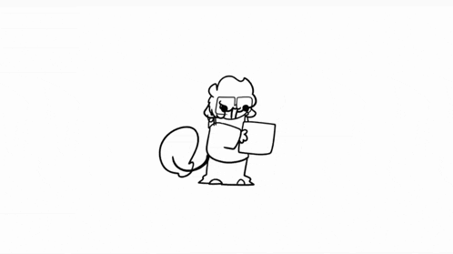 a black and white drawing of a squirrel wearing glasses and holding a piece of paper .