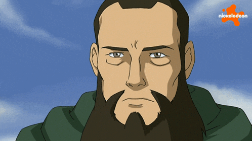 a cartoon of a man with a beard and the words nickelodeon on the bottom