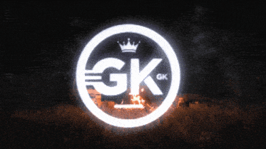 a logo for gk glows in the dark
