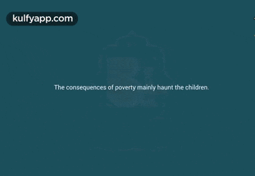 a cartoon of a boy looking out of a window with the words " the consequences of poverty mainly haunt the children " below him