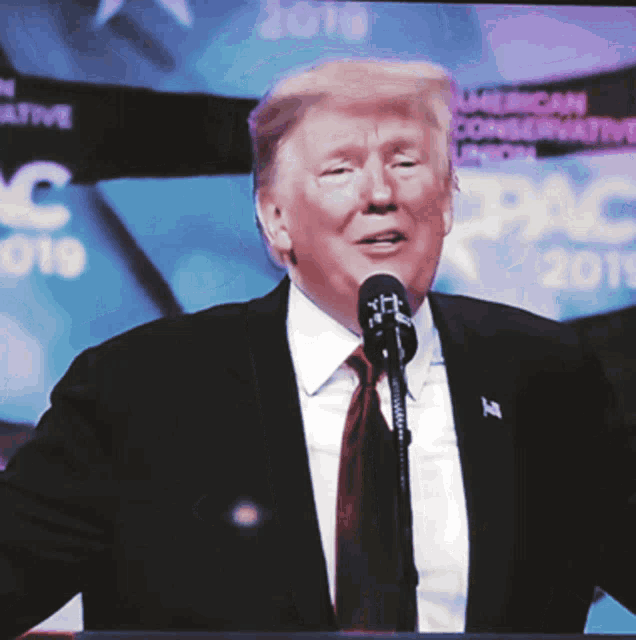 donald trump is giving a speech at a political convention