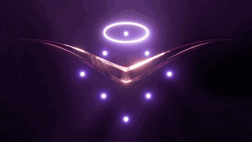 a purple background with a glowing circle in the center