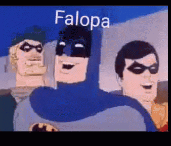a cartoon of batman and robin with the word falopa on the bottom right