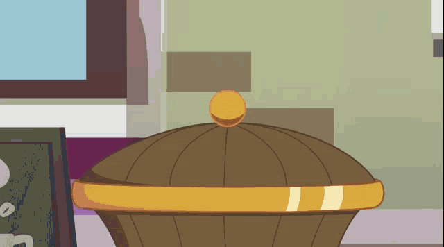 a cartoon drawing of a container with the number 0 on the top of it