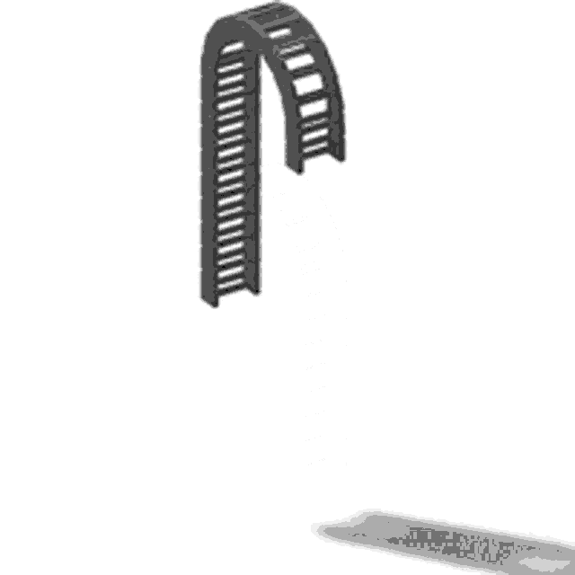 a black staircase with a shadow on a white surface .