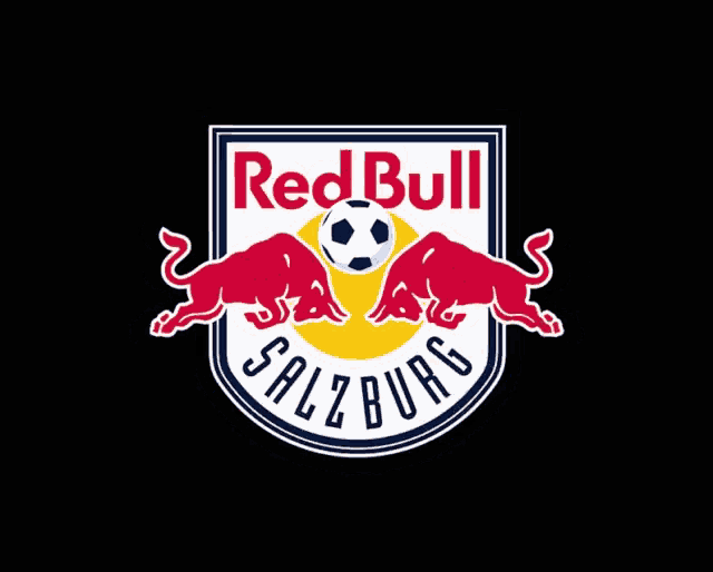 a logo for red bull salzburg with a soccer ball in the center