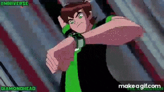 ben 10 is wearing a watch on his wrist and looking at his watch .