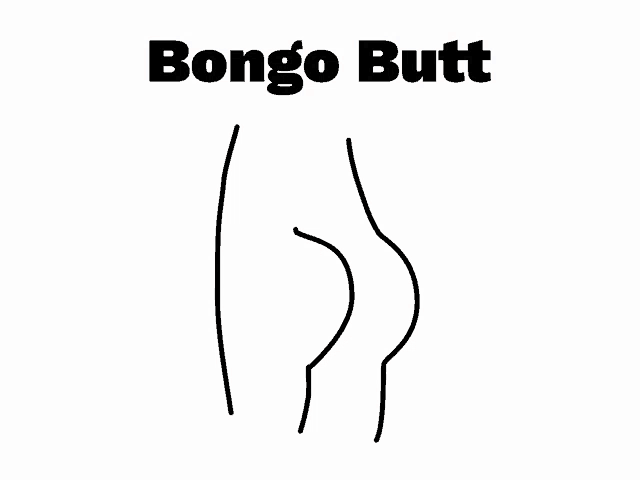 a drawing of a woman 's butt with the words bongo butt above it