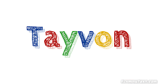 the name tayvon is written in a colorful font