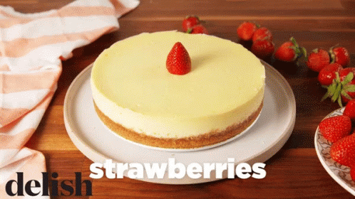 Cheesecake Strawberries GIF - Cheesecake Strawberries Strawberry GIFs