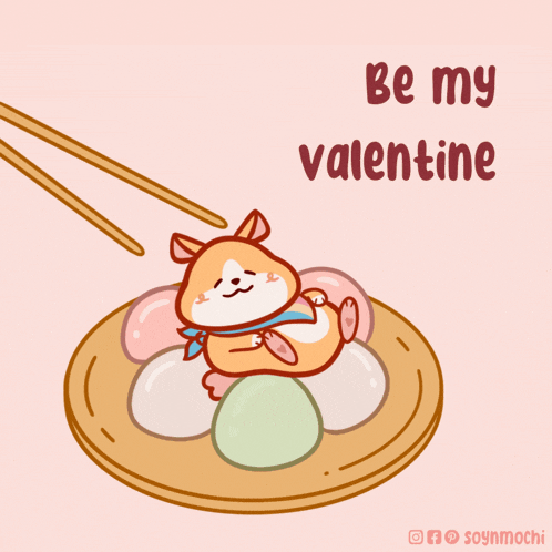 a valentine 's day greeting card with a hamster on a plate and the words be my valentine