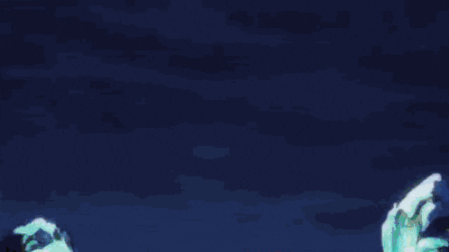 a blue lightning bolt is coming out of a tree in the middle of a mountain .