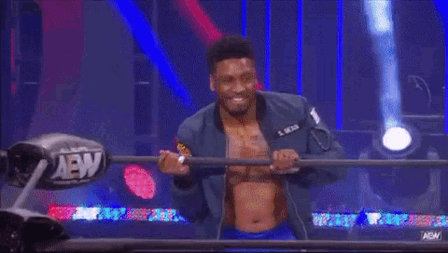 a wrestling ring with a sign that says hawk dean on it