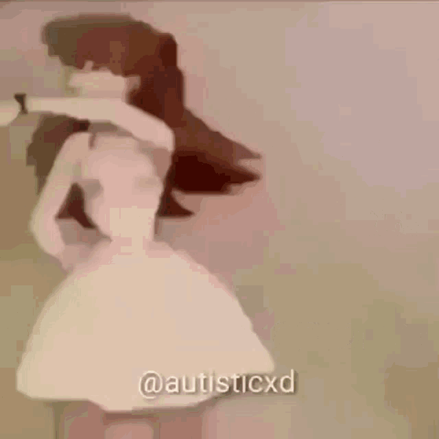 a cartoon of a girl in a white dress with the words the game written on it .