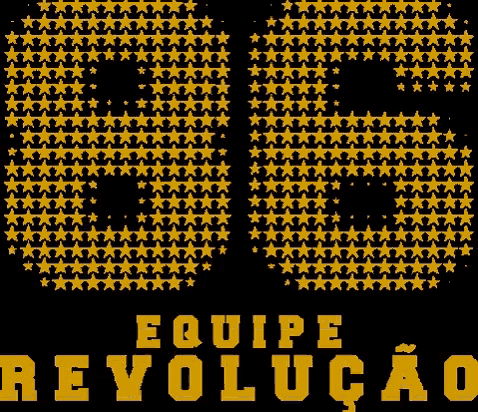 a black background with gold stars and the words equipe revolucionao in yellow