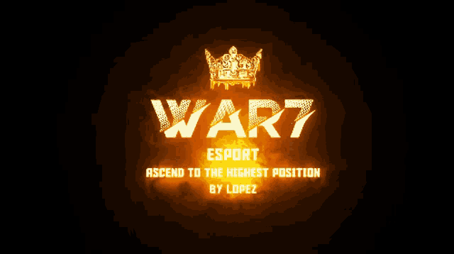 a logo for war7 esport with a crown on it