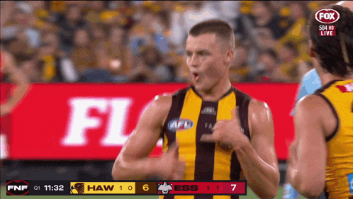 a fox live broadcast of a soccer game between hawthorn and ess